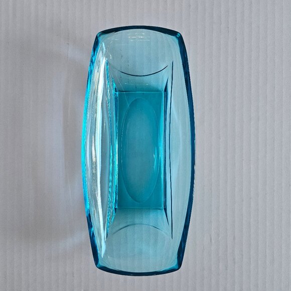 Pretty Hazel Atlas Capri Blue Rectangle Retro Glass Dish - Picture 2 of 10